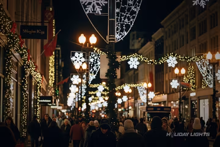 Municipal holiday lights installation in New York